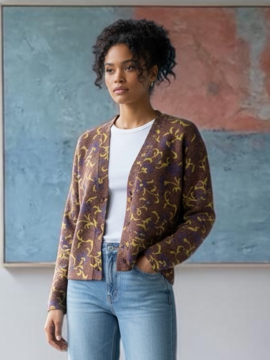 IORI Sweaters - IORI Vintage Floral Grandmacore Lambswool Angora Cardigan Medium